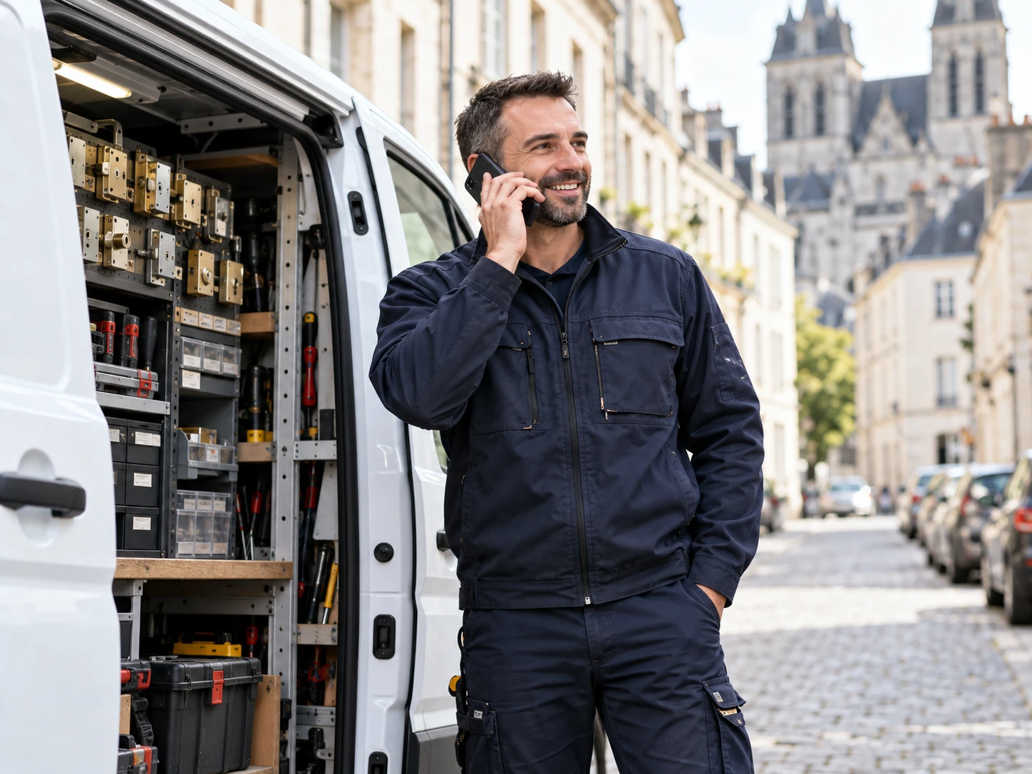 Le Serrurier Blois répondant au téléphone à une demande de dépannage